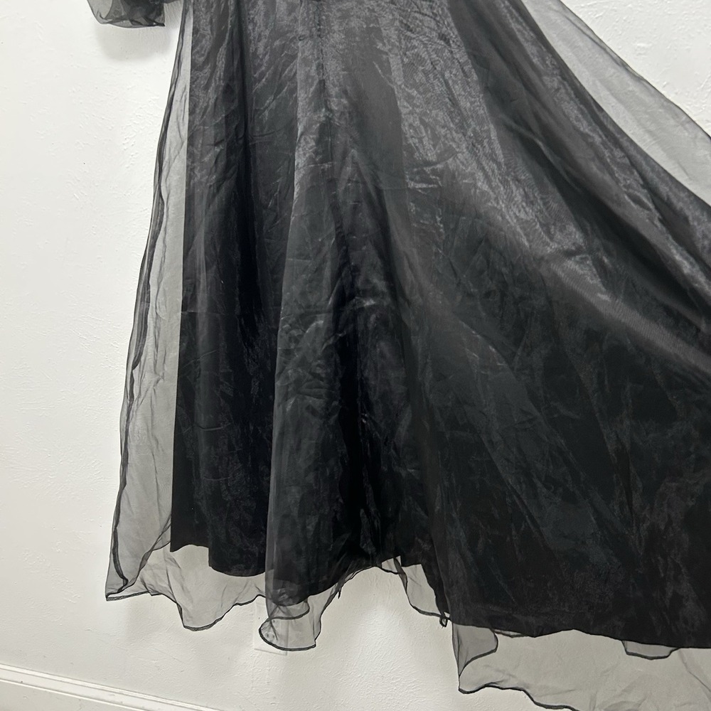 Lulus‎ True Excellence Black Bustier Off-The-Shoulder  Gown XS Hi Slit HOCO Prom - Picture 8 of 12